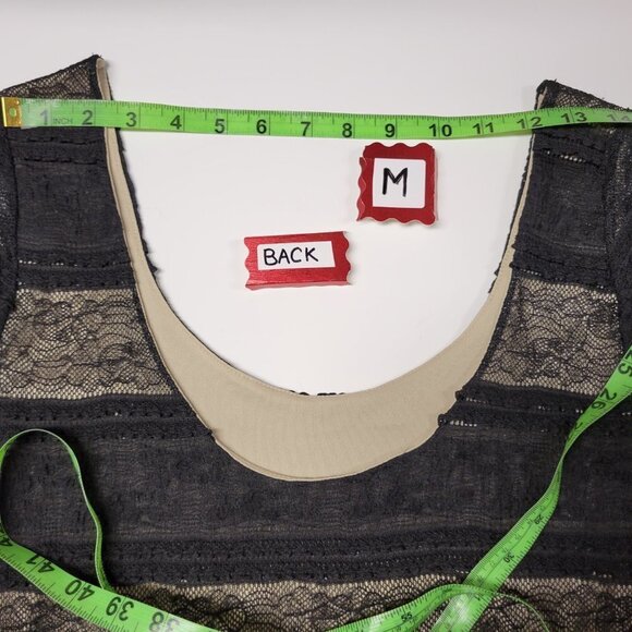 BLACK And Gold Coppery Lace Dress- Size M - Picture 11 of 11